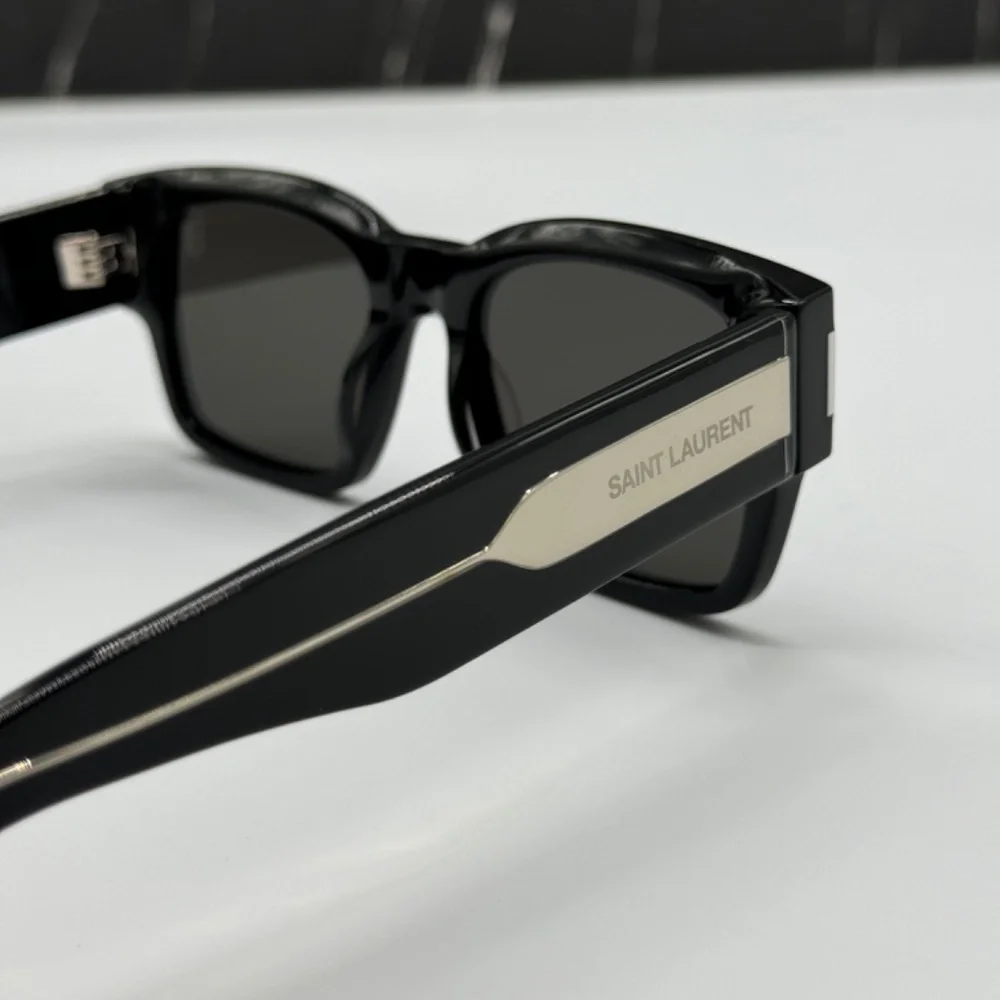 NEW SL617 001 SAINT LAURENT SQUARE SL 617 001 BLACK UNISEX SUNGLASSES